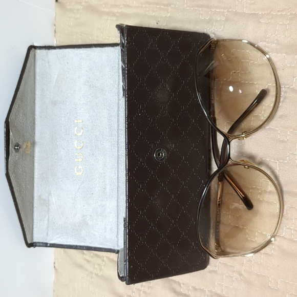 Gucci Sunglasses GG2846/N/S YD3DL Gold Dark Brown With Gucci Case. - Picture 1 of 9